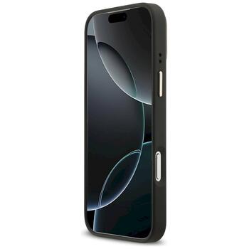 Case Guess 4G PU Triangle Logo & Stand Camera Magsafe Aizsargapvalks priekš iPhone 17 Pro Max / melns (GUHMP17XPCS4GPTK)