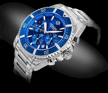 Giewont Chronograph Sapphire Vīriešu rokas pulkstenis GW3970-B3 / sudrabzils (GW3970-B3)