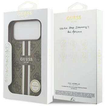 Guess 4G Printed Stripes MagSafe Case Защитный чехол для iPhone 17 Pro Max / коричневый (GUHMP17XP4RPSW)