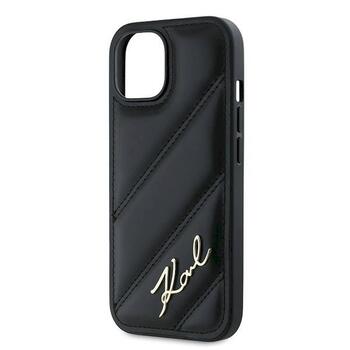 Karl Lagerfeld KLHCP15MPQDSMGK Diagonal Quilted S Aizsargapvalks priekš iPhone 15 Plus/14 Plus 6.7