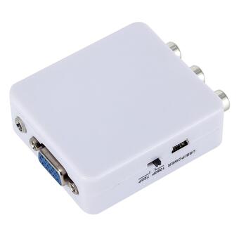 RoGer Адаптер для Преобразования сигнала RCA на VGA (+ Аудио) Белый (RG-RCA-VGA-CON-WH)
