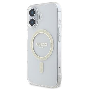 Guess IML Glitter Ring MagSafe Case Защитный чехол для iPhone 16 Plus / прозрачный (GUHMP16MHFGERET)
