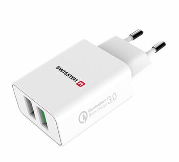 Swissten Premium Tīkla Lādētājs 2x USB / QC3.0 23W (SW-T-23W-QC30-W)