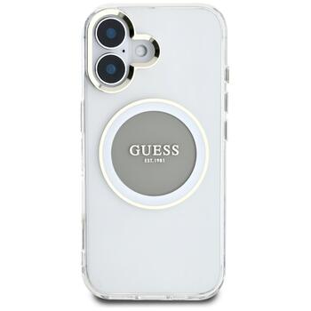 Case Guess IML Metal Colored Circle Classic Logo MagSafe Защитный чехол для iPhone 16 / серый (GUHMP16SHTDRCEDG)