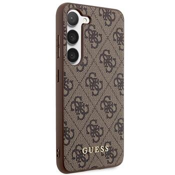 Guess GUHCS23SG4GFBR Hardcase 4G Metal Gold Logo Защитный чехол для Samsung Galaxy S23 / коричневый (GUHCS23SG4GFBR)