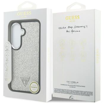 Case Guess Fixed Glitter Triangle MagSafe Защитный чехол для Samsung Galaxy S26 / серебристый (GUHMS26SPFGTSCMS)