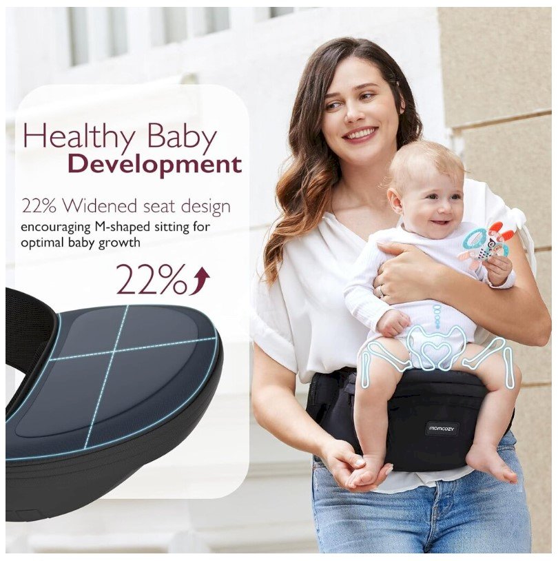Momcozy HC002 Regulējams turētājs ar bērnu sēdeklīti (HC002-BL00NB-A)