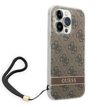 Guess GUOHCP14LH4STW Hardcase 4G Print Strap Aizsargapvalks priekš iPhone 14 Pro 6,1