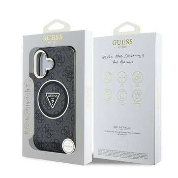Guess IML 4G Glitter and Triangle Logo MagSafe Aizsargapvalks priekš Apple iPhone 16 (GUHMP16SHG4PRTGK)