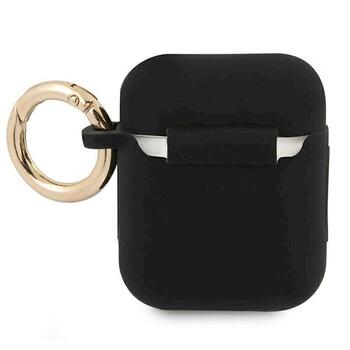 Guess GUA2SSSK AirPods cover Защитный чехол Silicone Vintage Script / чёрный (GUA2SSSK)