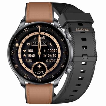 Smartwatch Gravity Viedpulkstenis ar 2 siksniņām GT35-1 / melns (GT35-1)