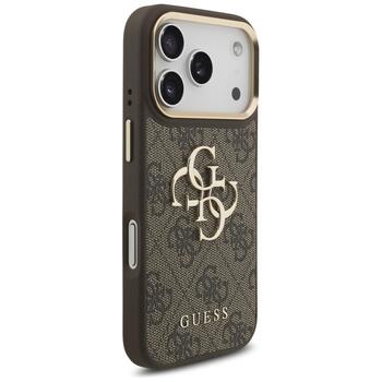 Guess 4G Big 4G Classic Logo Big Strap Metal Buttons Case for iPhone 17 Pro Brūns (GUHCP17LP4G4BCSW)