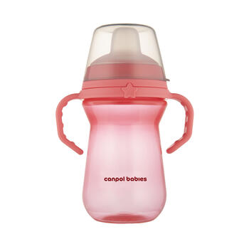 CANPOL BABIES krūzīte ar silikona snīpi, FirstCup, 250ml, rozā, 56/615_pin