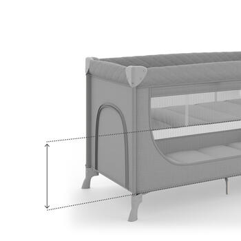 KINDERKRAFT gultiņa-manēža LEODY UP, Grey, KCLEODUPGRY0000