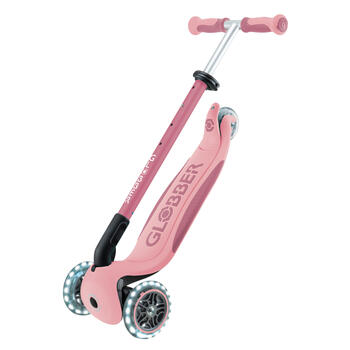 GLOBBER skrejritenis Go Up Deluxe Lights 360°, pasteļrozā, 699-310