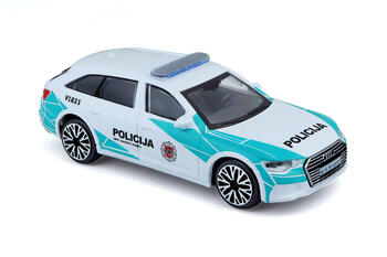 BBURAGO 1:43 automašīnas modelis Audi A6 Avant Lietuvas policija, 18-30415LT