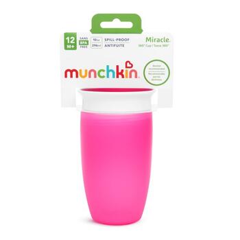 MUNCHKIN Sippy krūzīte, rozā, Miracle 360, 12m+, 296ml, 90073