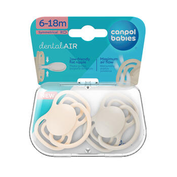 CANPOL BABIES silikona simetriski knupīši NUDE, Creme, 6-18m,  2 gab.,  23/229_cre