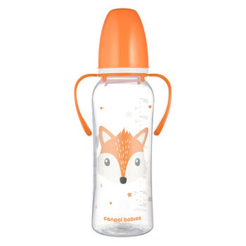 CANPOL BABIES pudele ar rokturiem CUTE ANIMALS, 250 ml., 11/845_ora