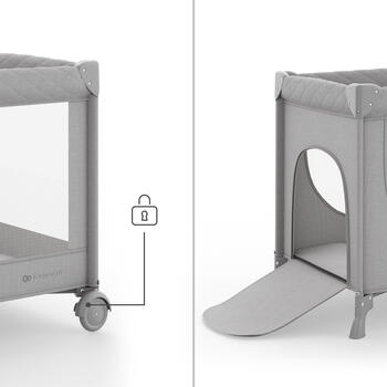 KINDERKRAFT gultiņa-manēža LEODY UP, Grey, KCLEODUPGRY0000
