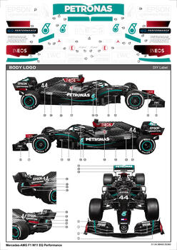 RASTAR 1:18 RC automašīna Mercedes-AMG F1 W11 EQ, 98500
