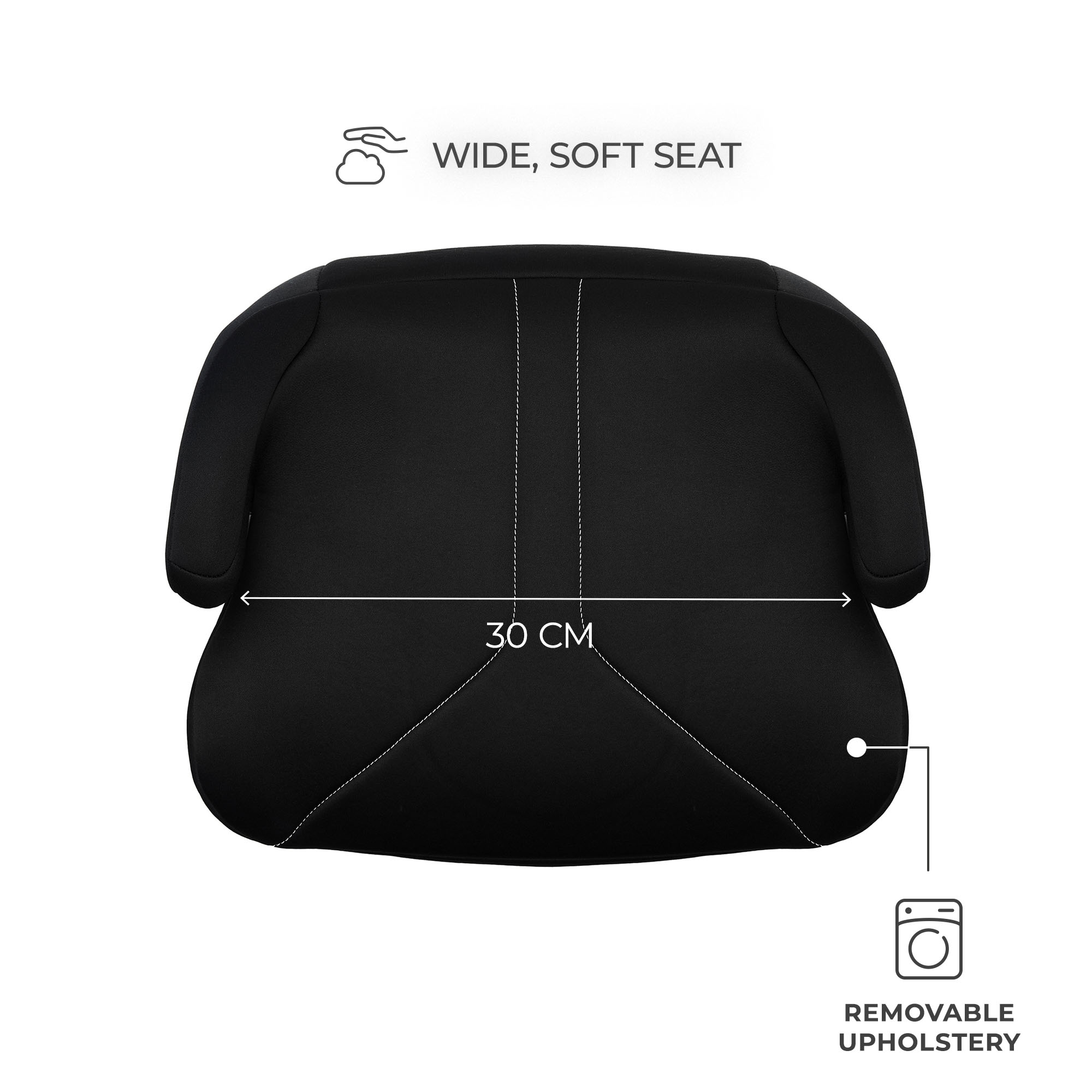 KINDERKRAFT autosēdeklis I-BOOST 2, i-Size, melns, KCIBOO02BLK0000