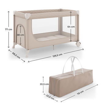 KINDERKRAFT gultiņa-manēža LEODY UP, Beige, KCLEODUPBEG0000