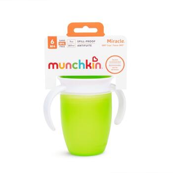 MUNCHKIN treniņa krūzīte, Miracle 360, zaļa, 6m+,207 ml, 90103
