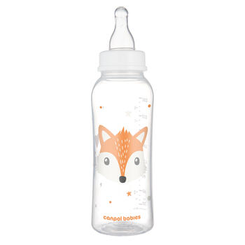 CANPOL BABIES šaura kakla pudelīte CUTE ANIMALS, 250 ml, 11/841_ora