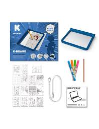 KIDYWOLF izgaismota zīmēšanas planšete, zila, KIDYDRAW-PRO-BU