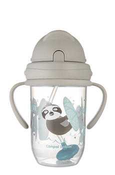 CANPOL BABIES mācību krūze EXOTIC ANIMALS, 6m+, 270ml, grey, 56/606_grey