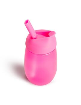 MUNCHKIN pudelīte ar salmiņu SIMPLE CLEAN, 237ml, pink, 12m+, 9001902