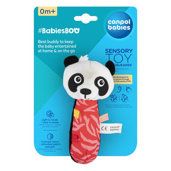 CANPOL BABIES mīksta pīkstoša sensorā rotaļlieta BABIESBOO PANDA, 68/095_panda