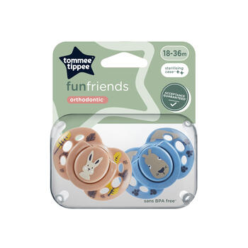 TOMMEE TIPPEE māneklītis silikona FUN 18-36 m., 2 gab., 433657