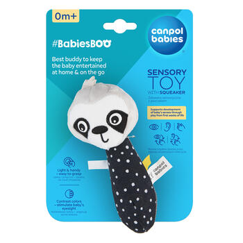 CANPOL BABIES mīksta pīkstoša sensorā rotaļlieta BABIESBOO SLOTH, 68/095_leni