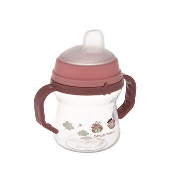 CANPOL BABIES krūzīte ar silikona snīpi, FirstCup BONJOUR PARIS, 150ml, rozā, 56/612_pin