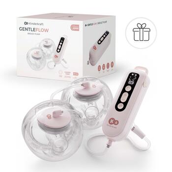 KINDERKRAFT pārnēsājamais dubultais elektriskais krūts sūknis GENTLEFLOW, pink, KEGEFL00PNK0000