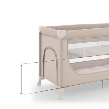 KINDERKRAFT gultiņa-manēža LEODY UP, Beige, KCLEODUPBEG0000