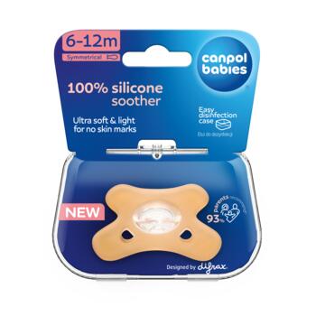 CANPOL BABIES 100% silikona knupītis, 6-12m, simetrisks, 1 gab., 24/002_ora