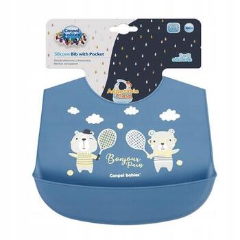 CANPOL BABIES silikona lacīte ar kabatu BONJOUR PARIS, navy blue, 74/027_blu
