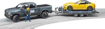BRUDER automašīna RAM 2500 Power Wagon ar piekabi, 02504