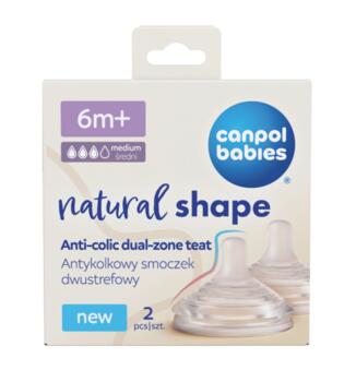 CANPOL BABIES knupis NATURAL SHAPE Anti-colic, vidējs, 6m+, 2 gab., 21/752
