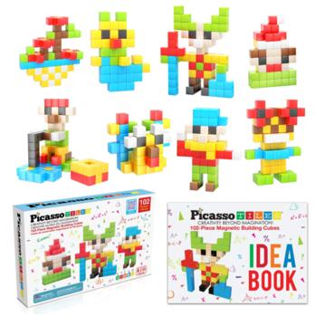 PICASSO TILES Magnētiskais konstruktors magnētiskie kubi 102 detaļas, PMC102