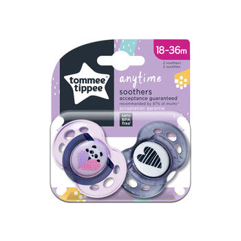 TOMMEE TIPPEE ortodontiskie māneklīši ANYTIME, 18-36 m., 2 gab., 433658