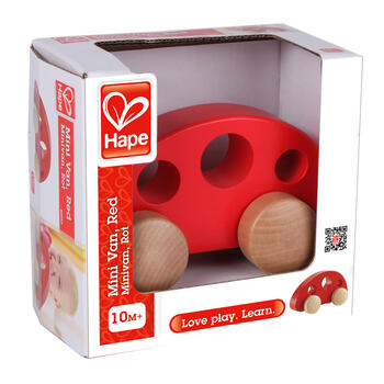 HAPE koka rotaļlieta Mini Van, sarkana, E0052A