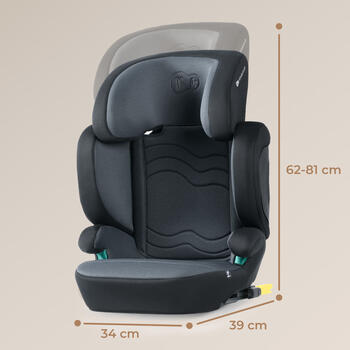 KINDERKRAFT autosēdeklis XPAND 2 PRO, i-Size 100–150 cm, grafīta melns, KCXPPR02BLK0000