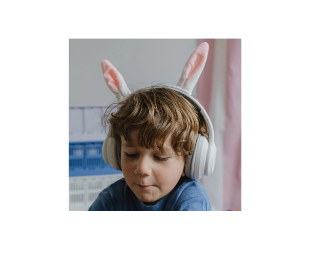 KIDYWOLF bezvadu bērnu austiņas ar maināmām truša ausīm, KIDYEARS-BT-RAB