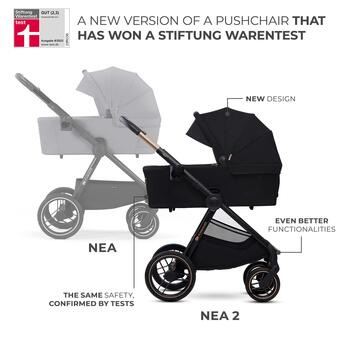 KINDERKRAFT universālie ratiņi 2IN1 NEA 2.0, midnight black, KSNEA002BLK2000