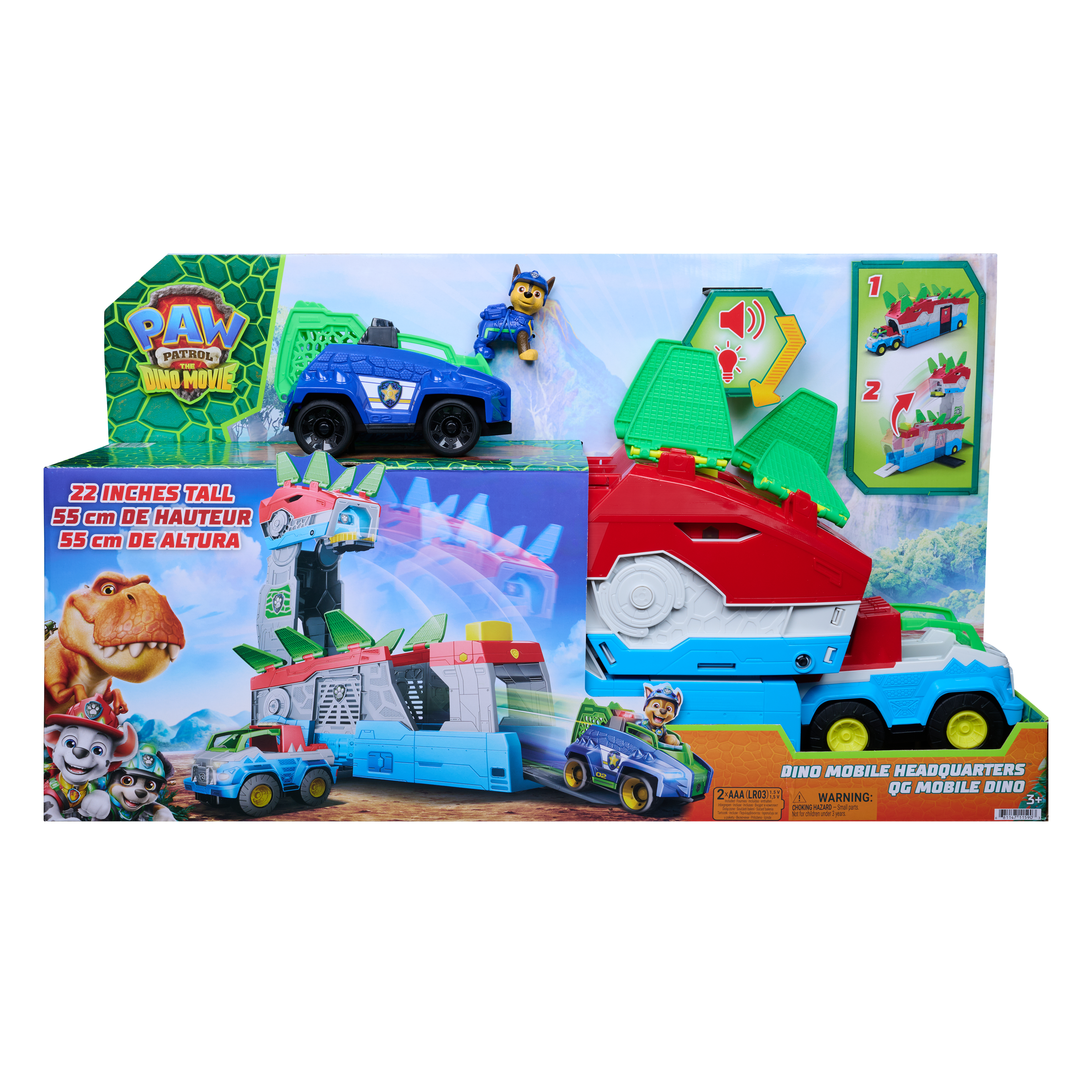 PAW PATROL transportlīdzekļu rotaļu komplekts Dino Mobile Headquarters, 6076044