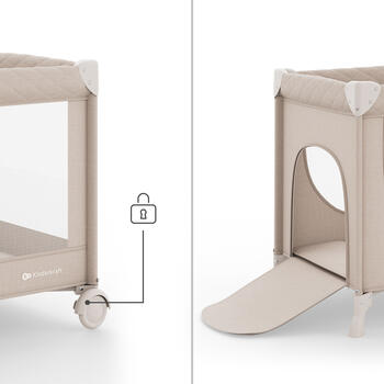 KINDERKRAFT gultiņa-manēža LEODY UP, Beige, KCLEODUPBEG0000